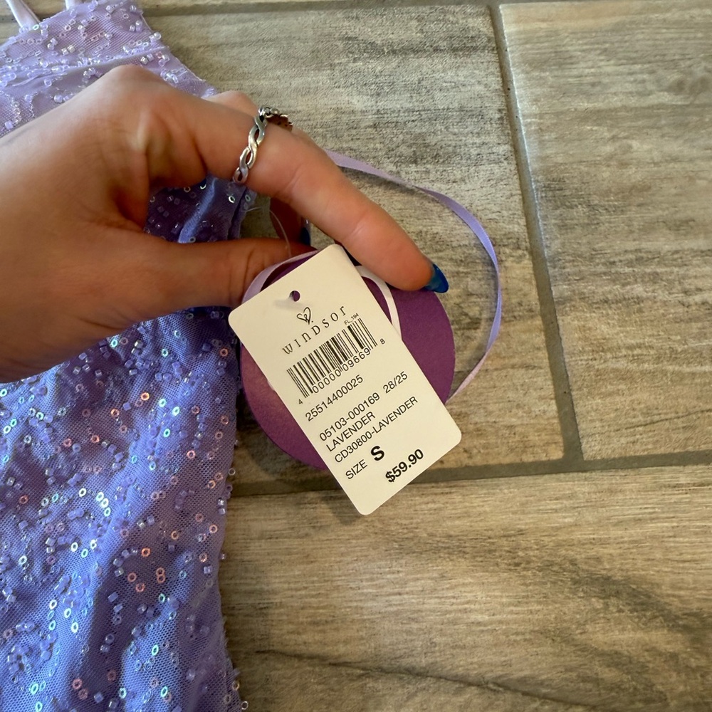 NWT Windsor Lavender Sequin Hoco Dress - Picture 4 of 9